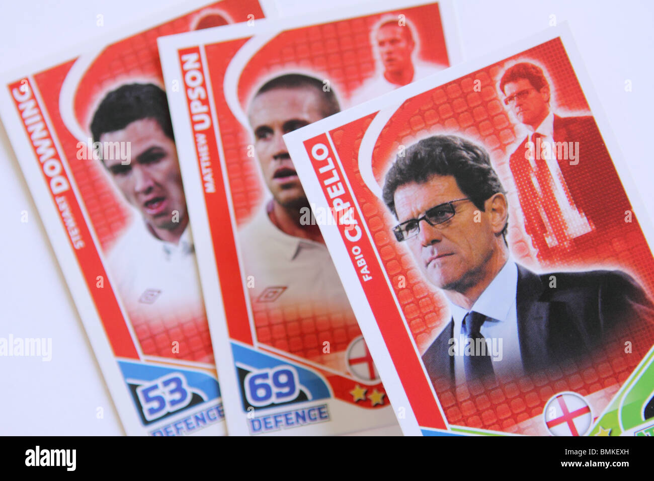 World Cup 2010 Fabio Capello football collectors cards produced by Topps Match Attax Stock Photo
