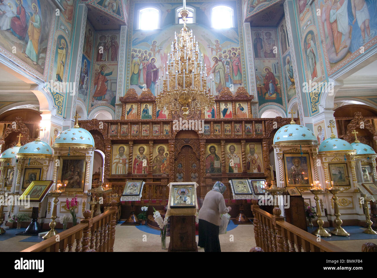 Inside shot of the Zenkov cathedral, Almaty, Kazakhstan Stock Photo