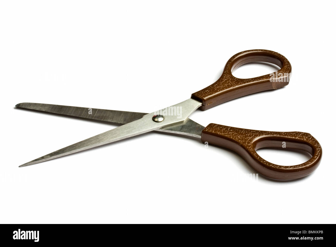 Open scissors isolated on white background Stock Photo