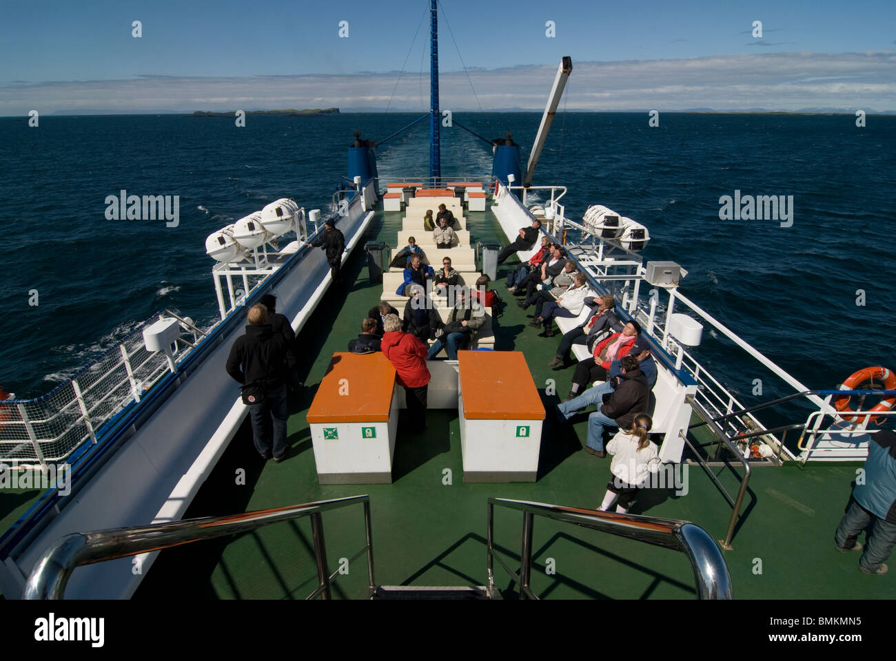 Ferry from the Westfkjörds to Flatey, Iceland Stock Photo