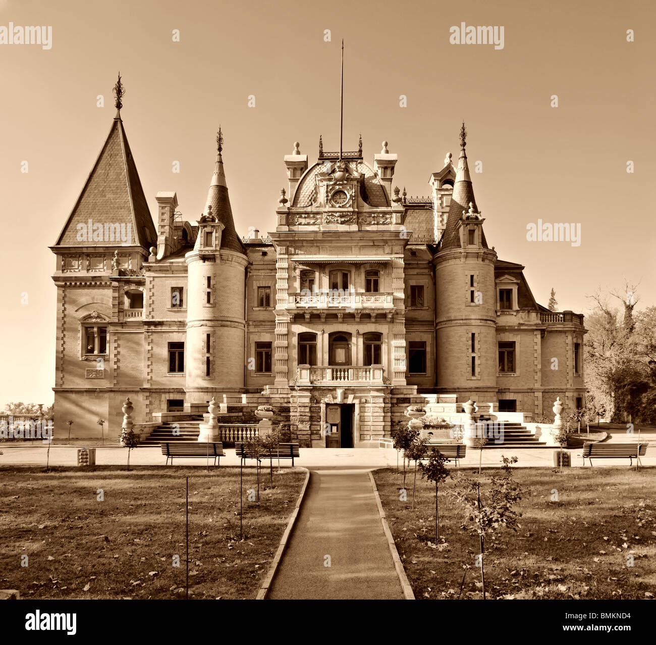 Palace of russian emperor Alexander III in Massandra (near Yalta). Built in 1881-1902. Crimea, Ukraine Stock Photo