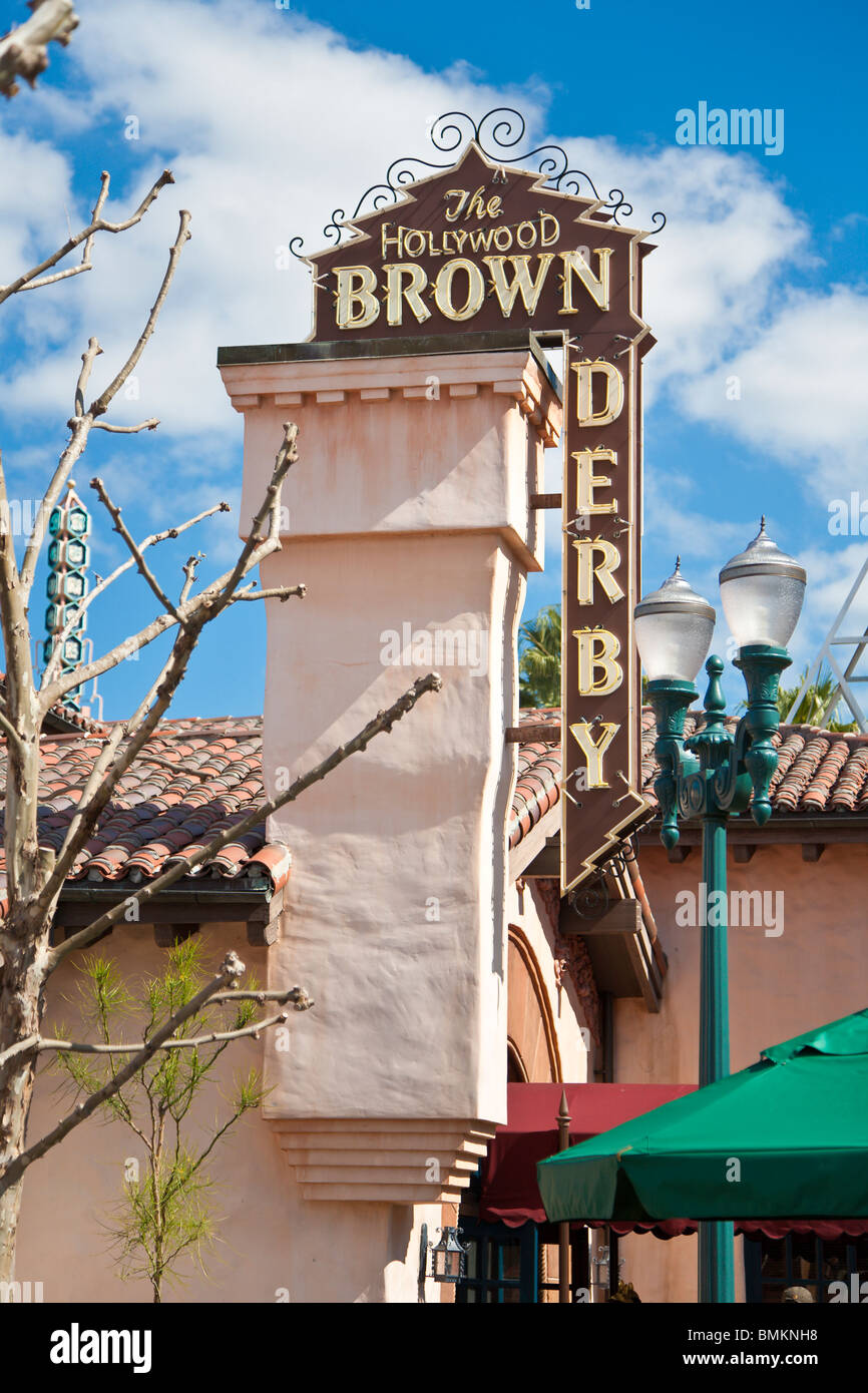 Replica of the Hollywood Brown Derby restaurant at Disney's Hollywood Studios in Kissimmee Orlando Florida Stock Photo