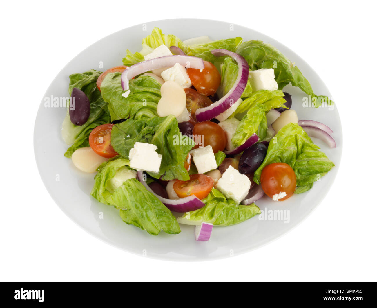 Butter Bean Olive and Feta Salad Stock Photo Alamy