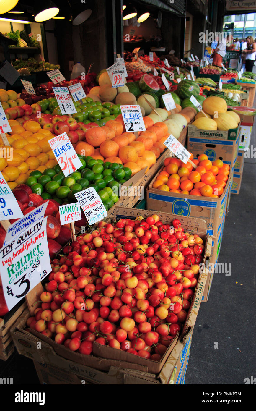 Vegetable fruit shop ; Seattle ; Washington ; U.S.A. United States of America Stock Photo