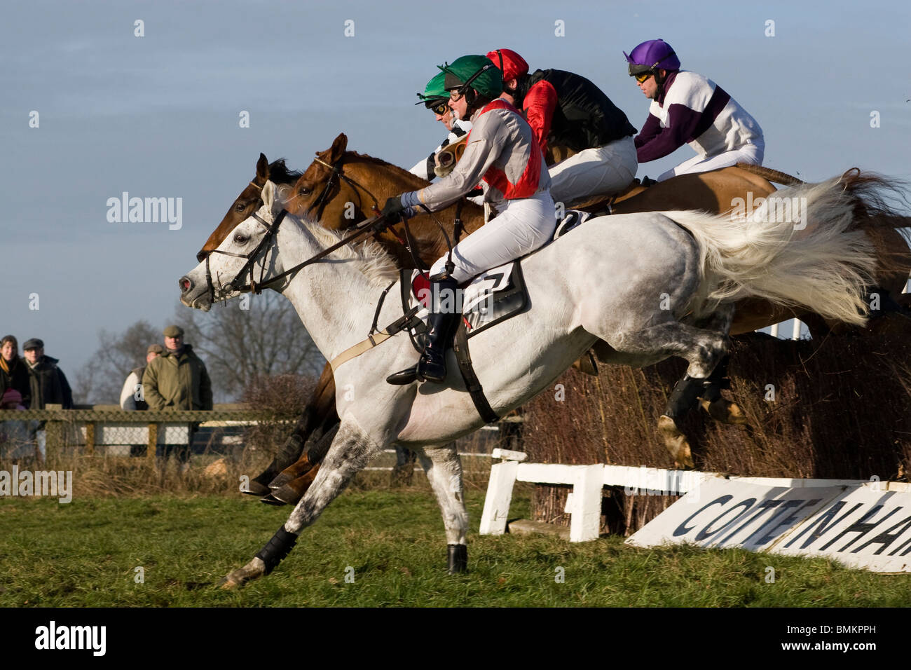 PointtoPoint Horse racing at Cottenham in Cambridgeshire Stock Photo