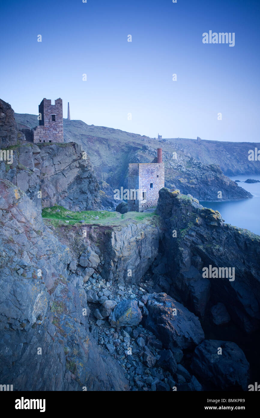 Crowns Engine Houses at Botallack Cornwall Stock Photo