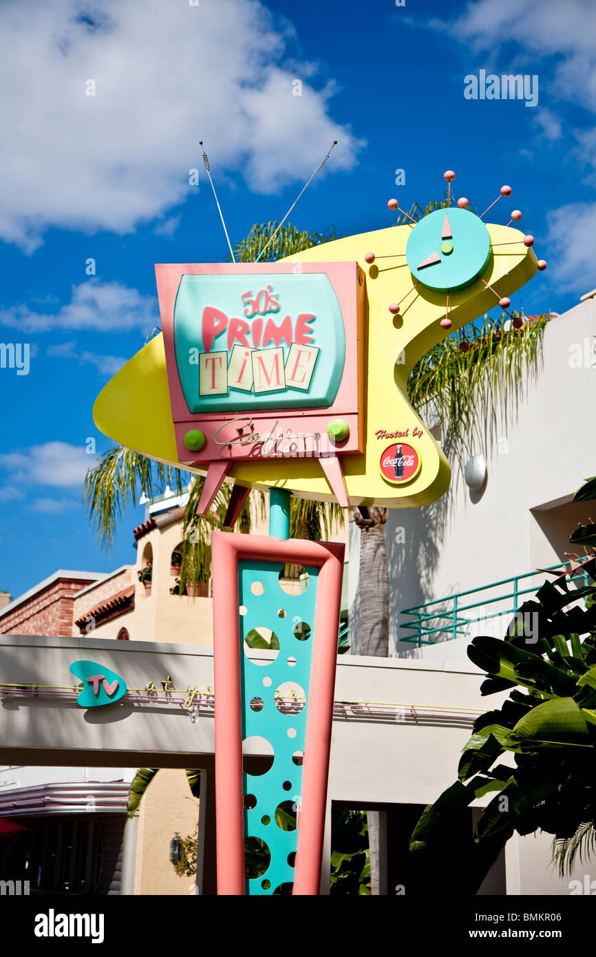 Orlando, FL - Feb 2009 - Sign at the 50's Prime Time Diner in Disney's Hollywood Studios in Kissimmee Orlando Florida Stock Photo