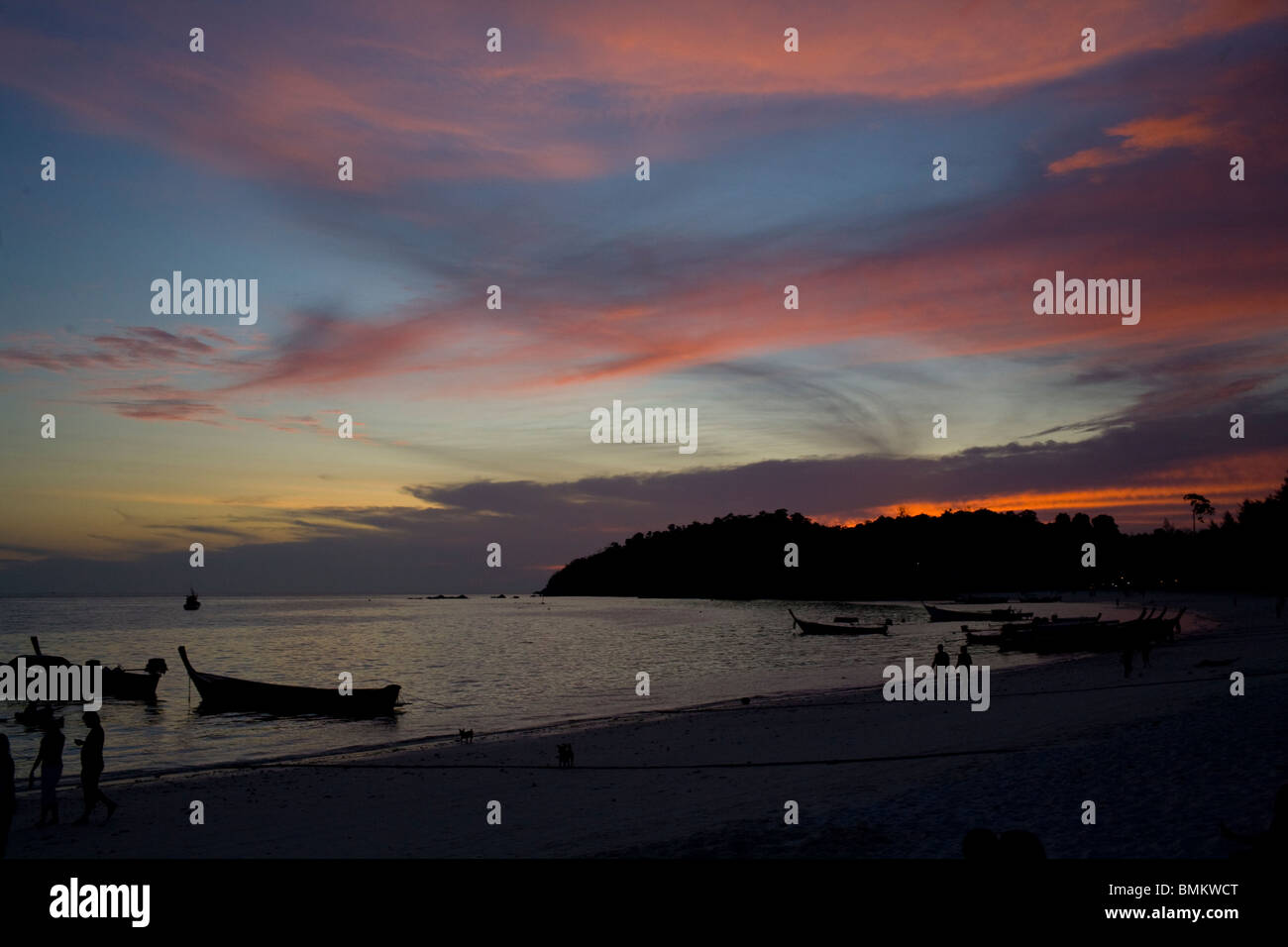 Sundown on Koh Lipe island, Thailand. Stock Photo