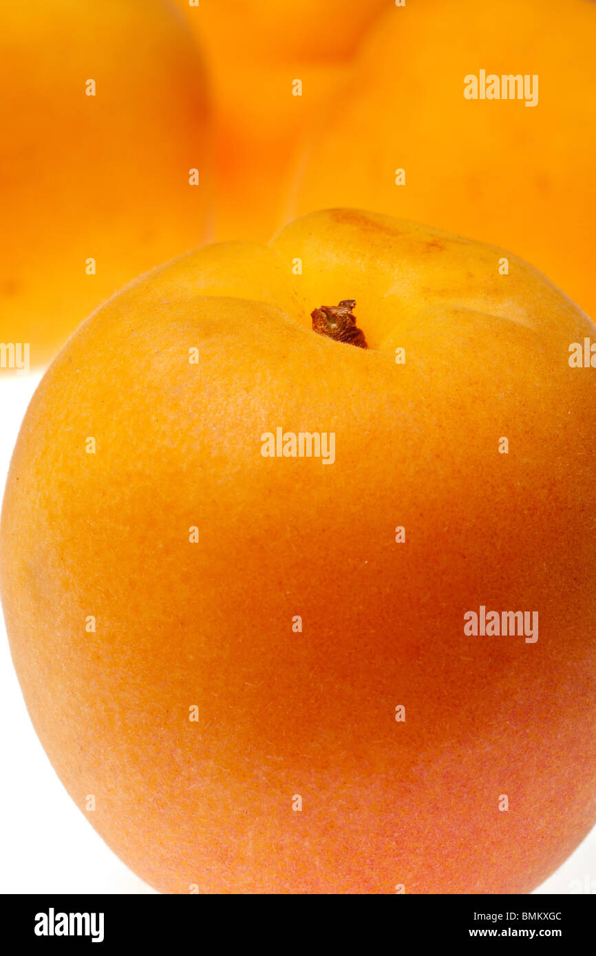 apricot isolated on a pure white background Stock Photo - Alamy