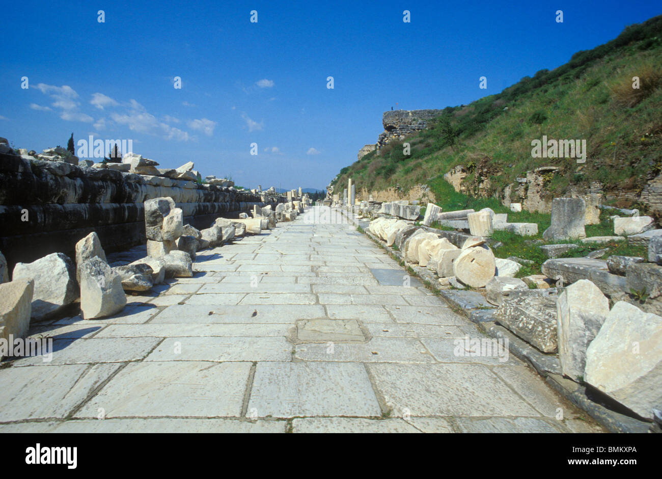 MARBLE STREET, ARCHAEOLOGICAL EXCAVATION , EPHESUS, TURKEY Stock Photo