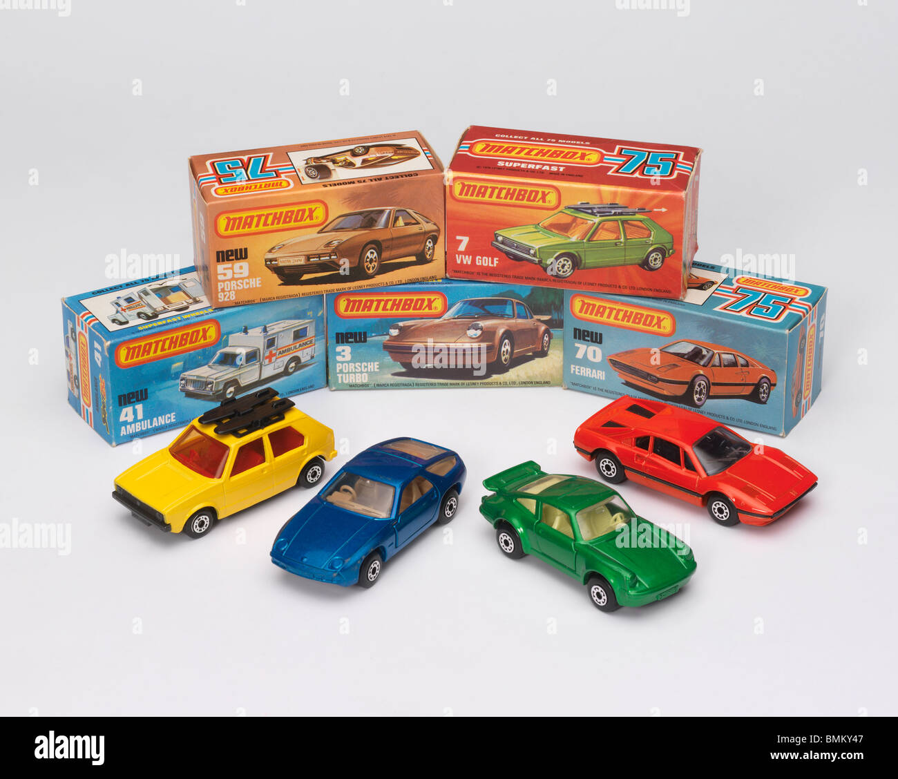 Matchbox toy cars from the late 1970's early 1980's Stock Photo