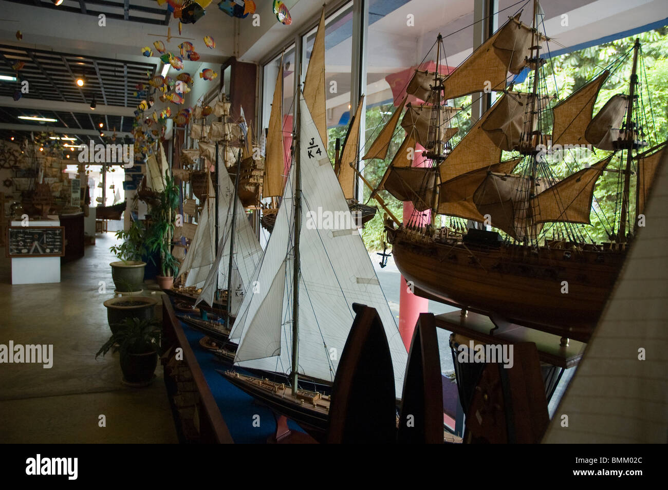 Mauritius, Curepipe. Ship models in the Bobato Ltee Gallery Stock Photo