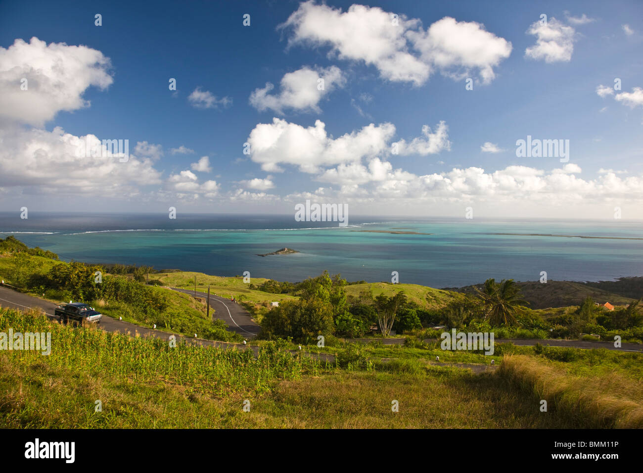 Mauritius, Rodrigues Island, Pompee, Ile Hermitage from the Port Sud ...