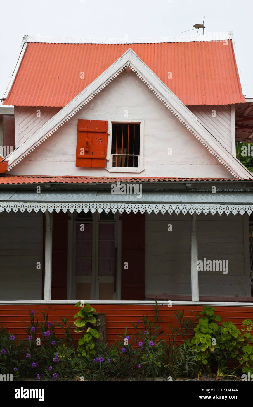 Mauritius, Southern Mauritius, Mahebourg, house detail Stock Photo Alamy
