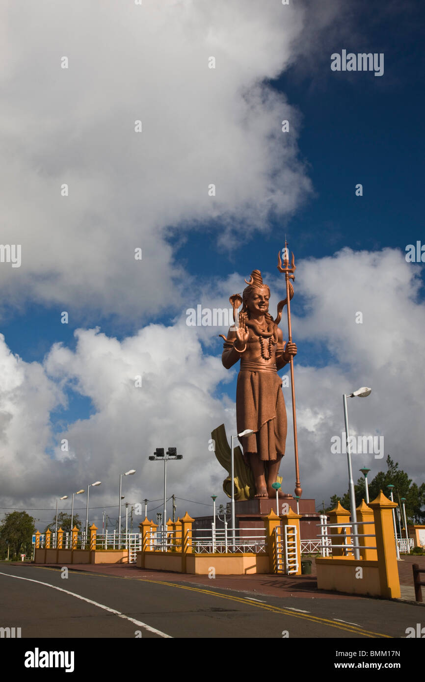 Mauritius, Western Mauritius, Eswarnath Shiv Jyothir Lingum Temple, tall statue of Hindu God Shiva (el. 33 meters) Stock Photo