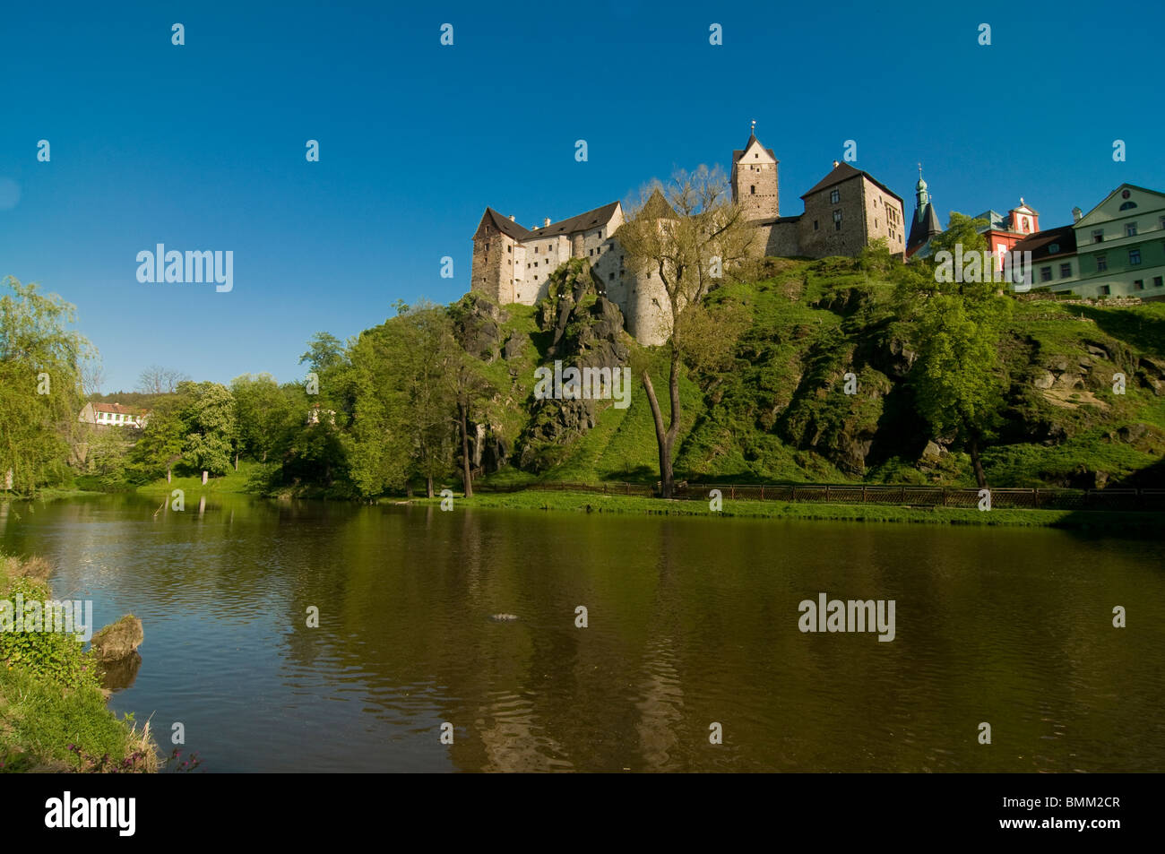 Castle of Loket on a hill. Loket. Czech Republic. Stock Photo
