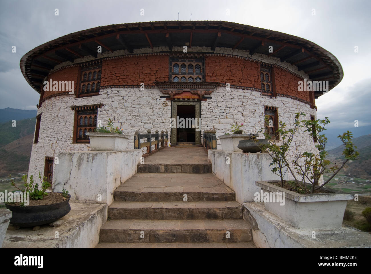 National museum in a former buddhistic monastery,Paro, Bhutan,Asia Stock Photo