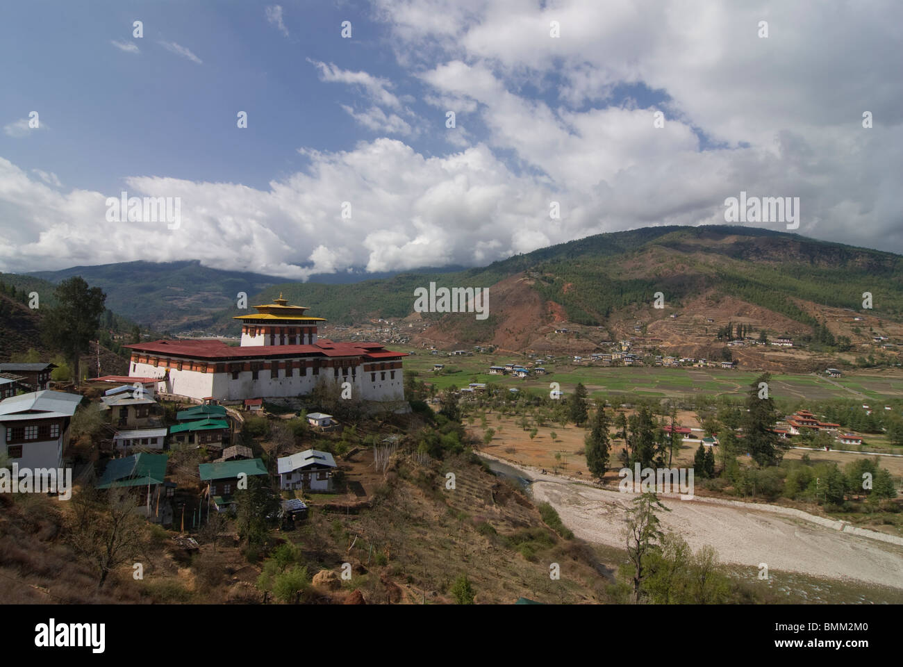 Buddhistic monastery, Tsong of Paro,Bhutan,Asia Stock Photo