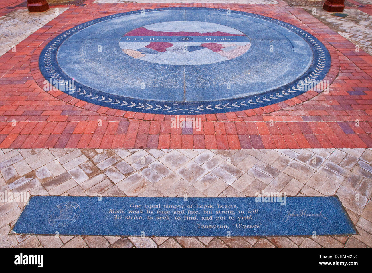 Boston Marathon monument in Copley Square, Boston, Massachusetts Stock