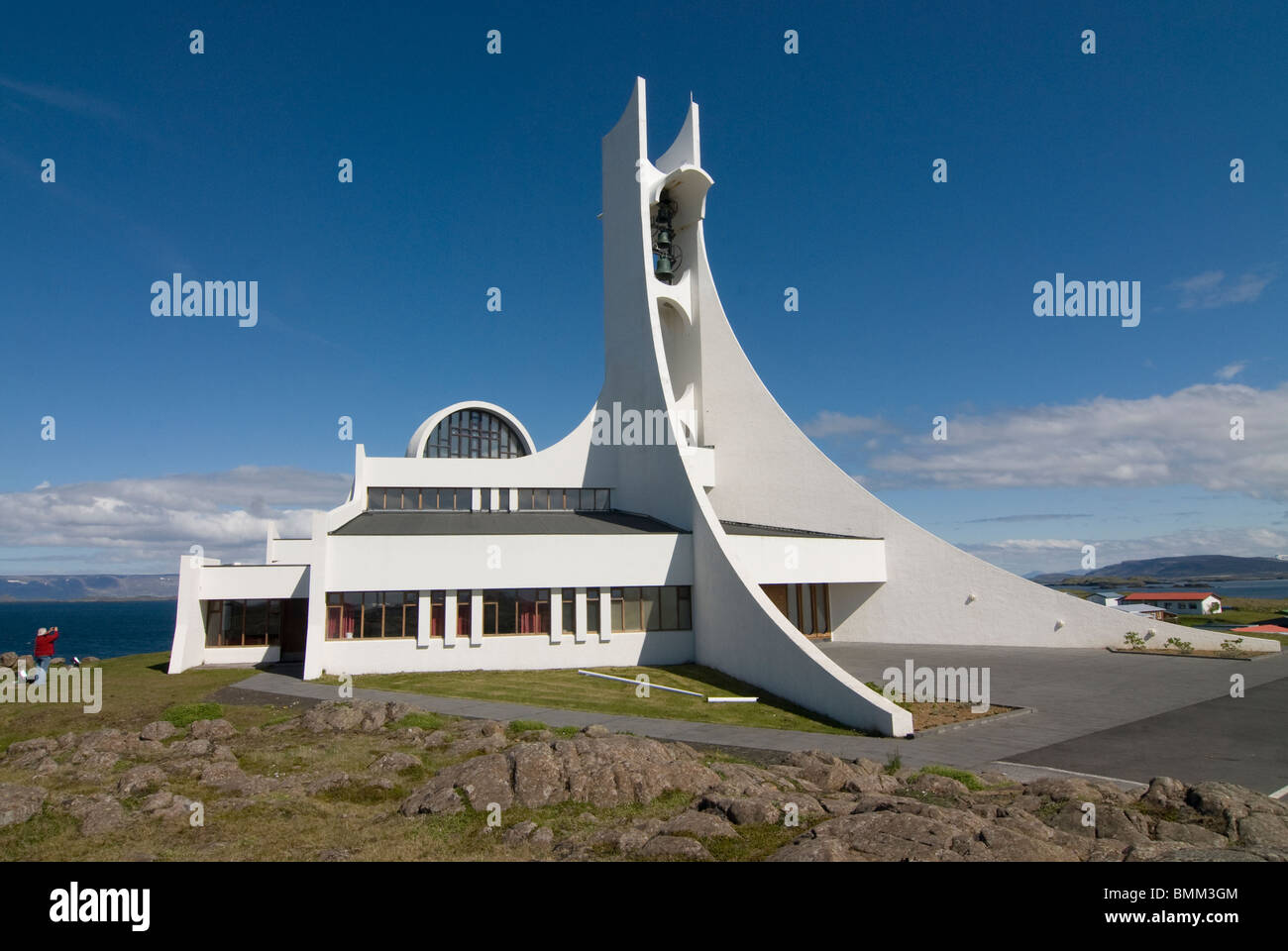 Very modern church, Stykkishólmur, Iceland Stock Photo