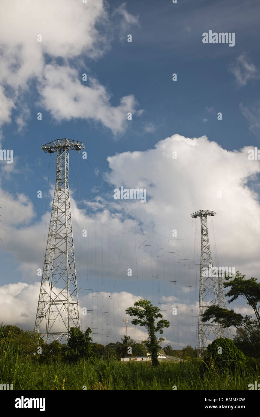 Seychelles, Mahe Island, Anse Boileau, communications towers Stock