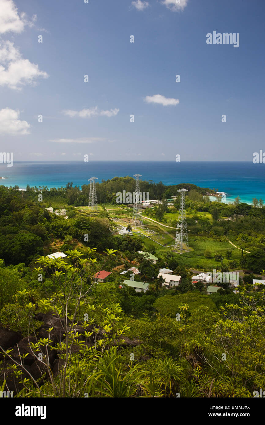 Seychelles, Mahe Island, Anse Boileau, communications towers Stock