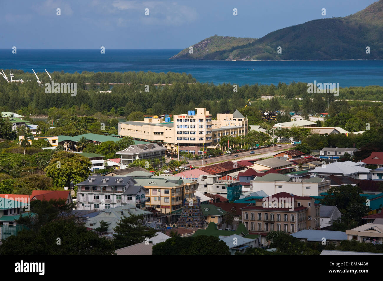 Seychelles, Mahe Island, Victoria, from Beau Vallon Road Stock Photo