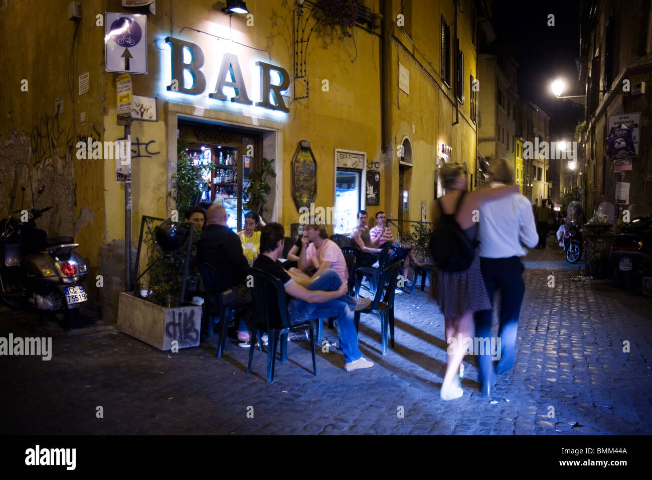 Night life at Trastevere, Rome, Italy Stock Photo