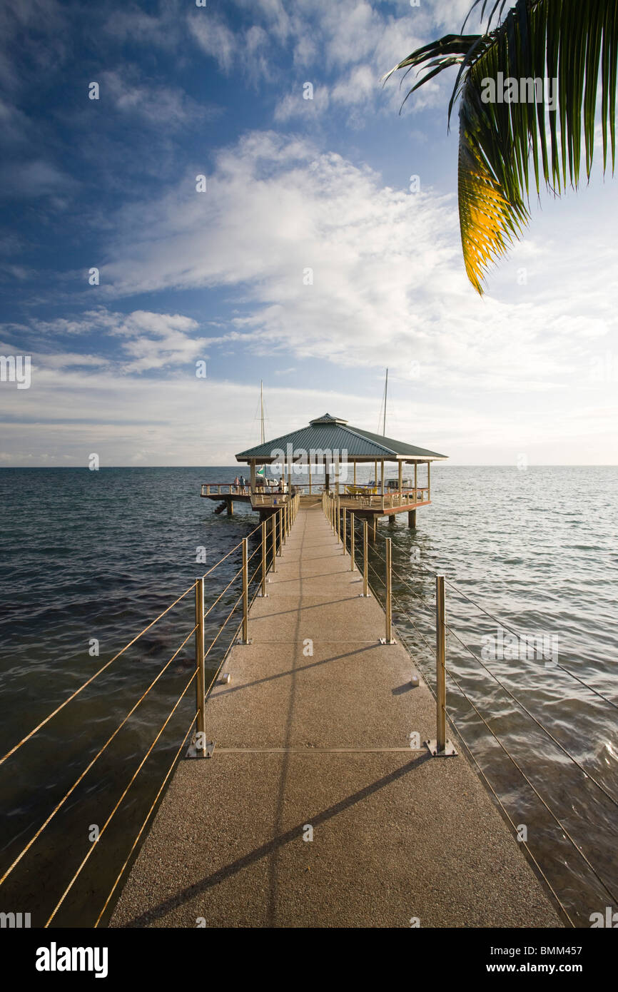 Seychelles Praslin Island Anse Bois De Rose Pier At Coco De Mer Hotel Stock Photo Alamy