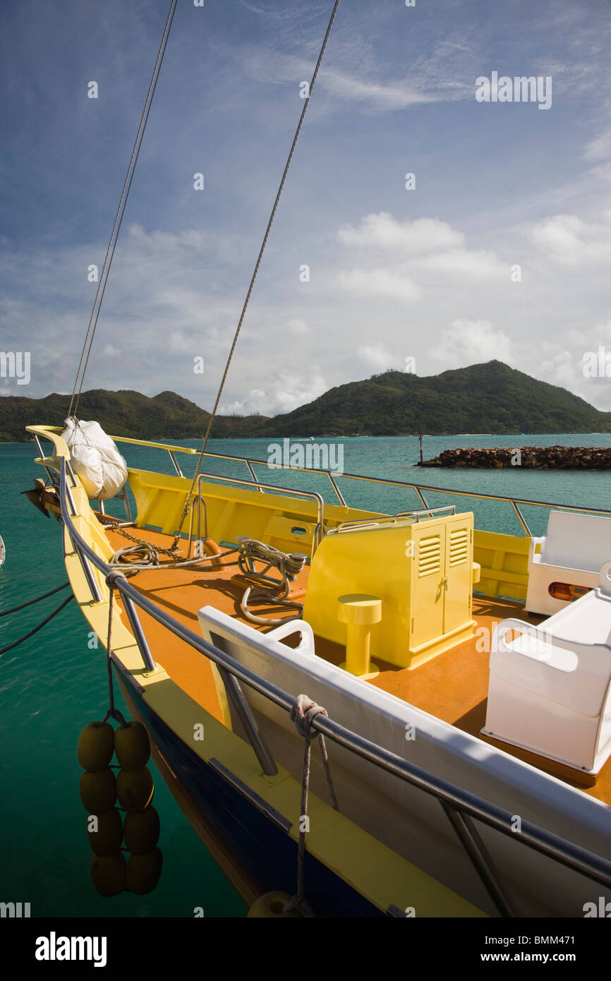 Seychelles, Praslin Island, Baie Ste-Anne, Windjammer Ferry to La Digue ...