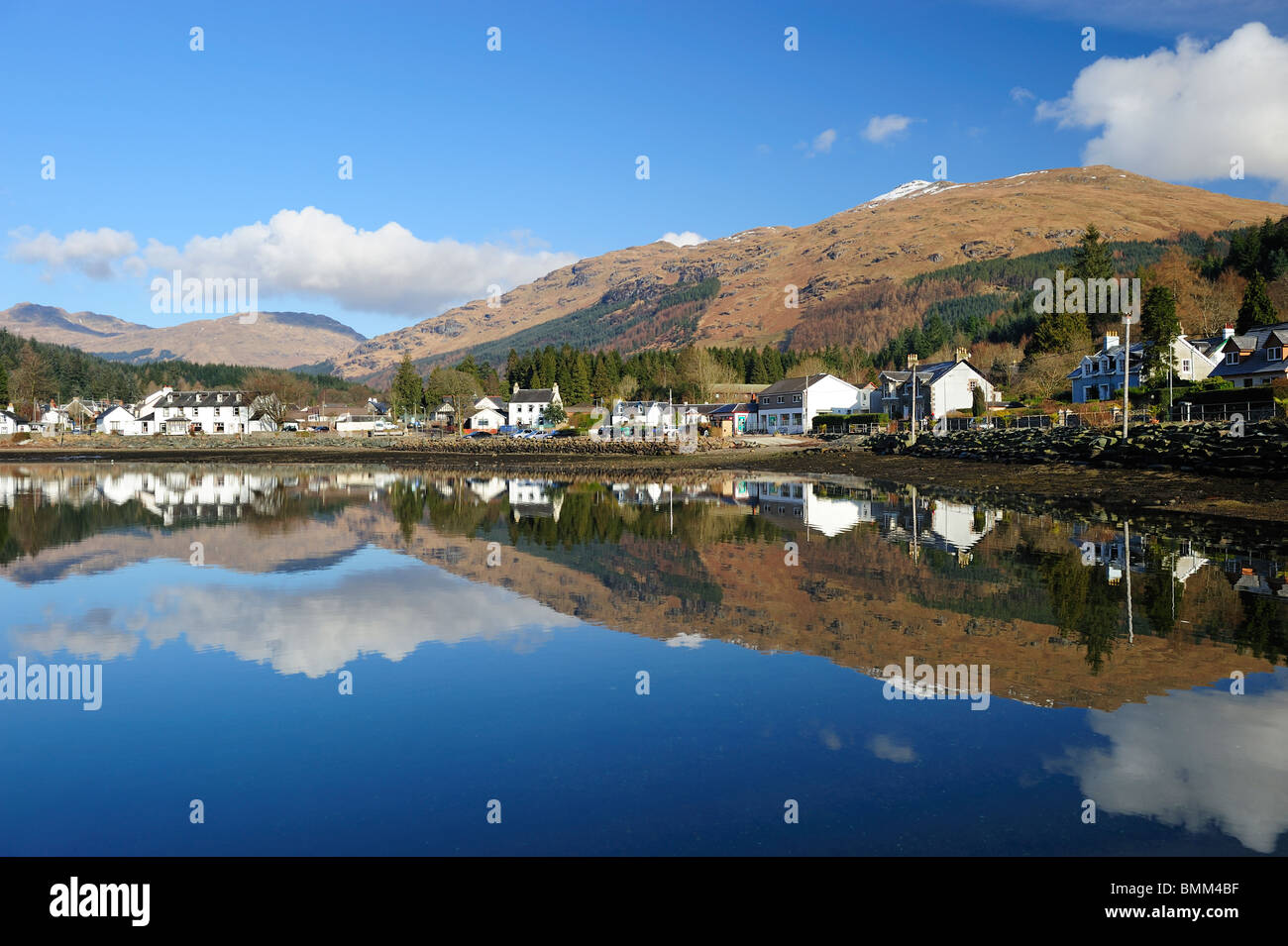 Lochgoilhead at the head of Loch Goil, Argyle and Bute, Scotland Stock
