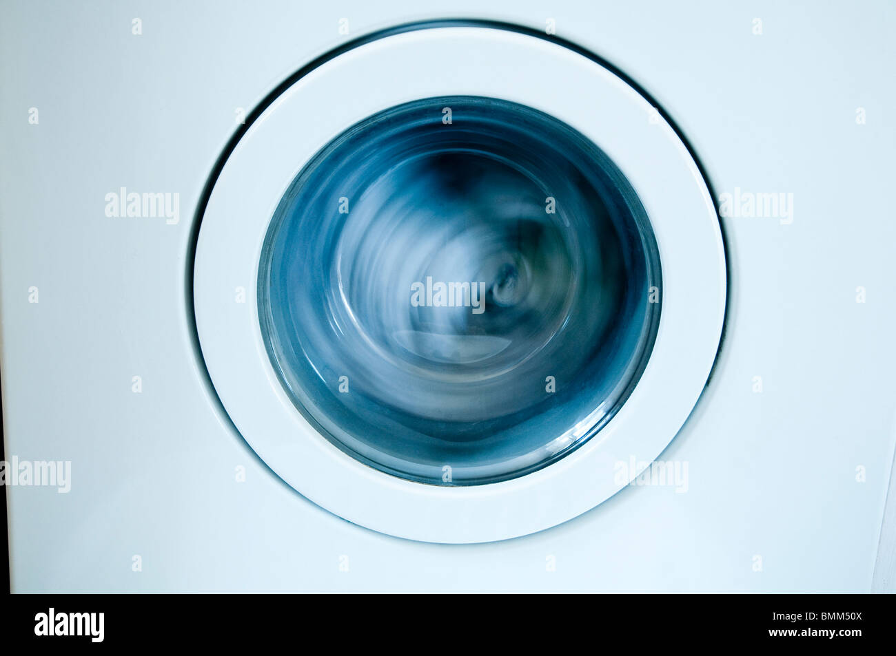 Washing Machine in a Fast Spin Stock Photo