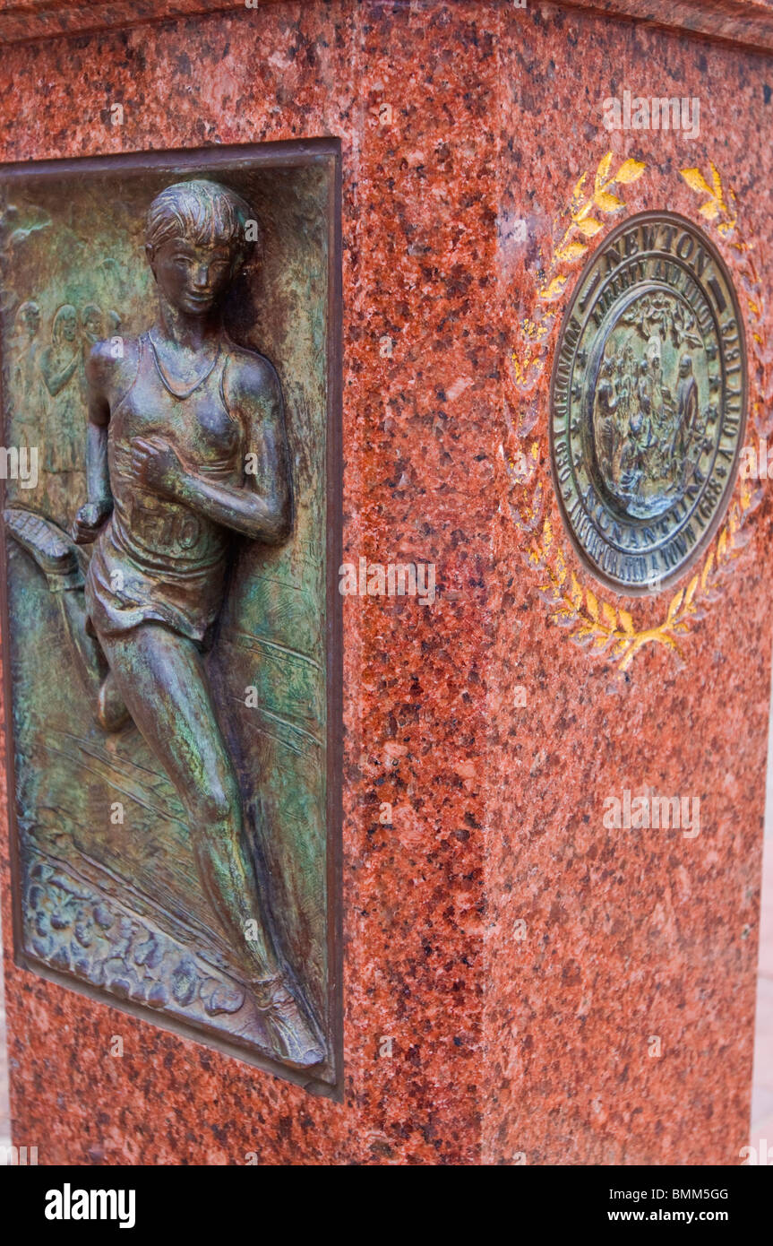 Boston Marathon monument in Copley Square, Boston, Massachusetts Stock