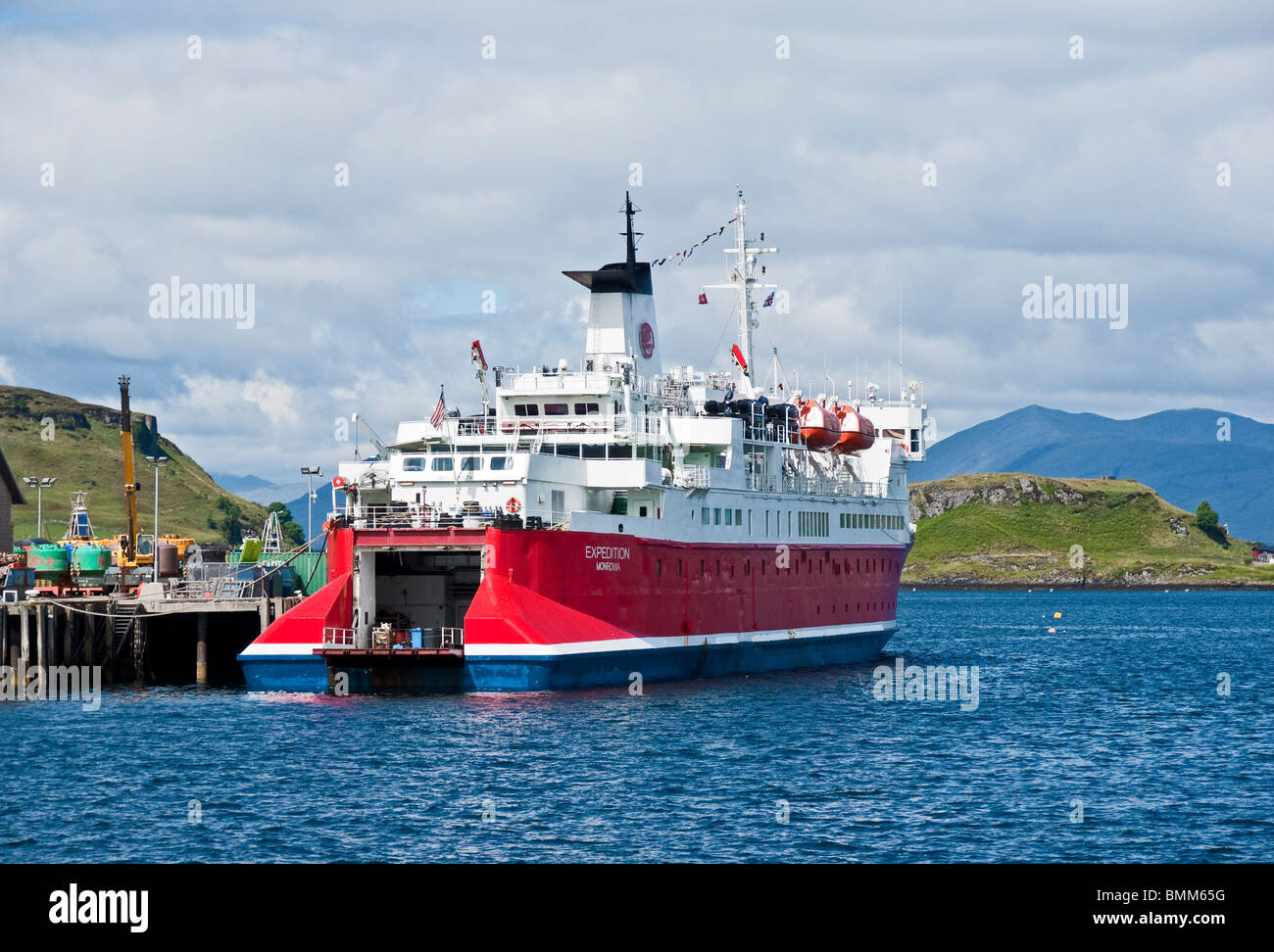 Cruise Ship MS Expedition moored in Oban Lorn Scotland Stock Photo