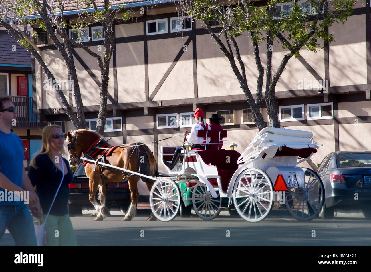 Horse Carriage in Solvang, California, USA Stock Photo Alamy