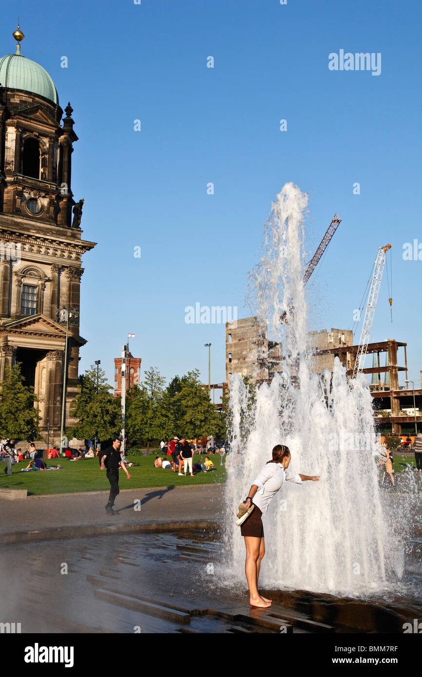Fountain on Lustgarten Square, Berlin, Germany Stock Photo