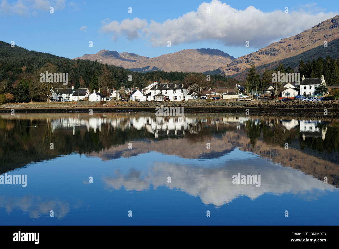 Lochgoilhead at the head of Loch Goil, Argyle and Bute, Scotland Stock