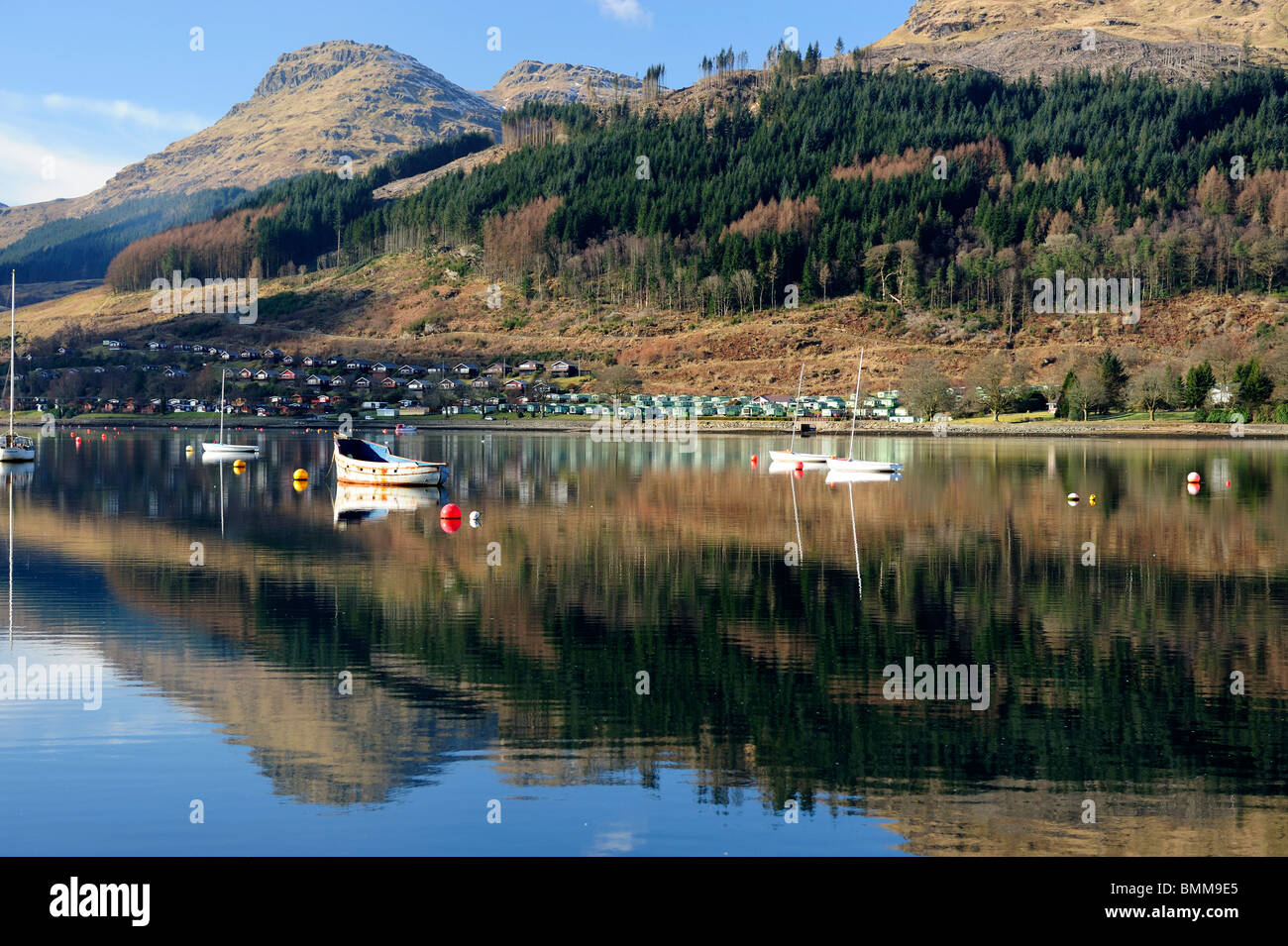 Lochgoilhead at the head of Loch Goil, Argyle and Bute, Scotland Stock