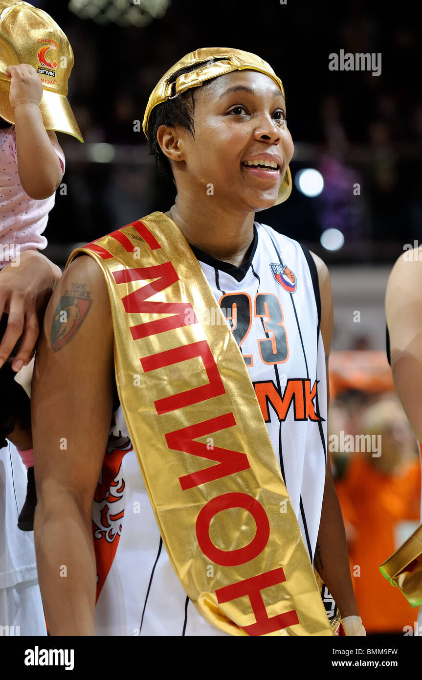 Cappie Pondexter #23 is a Russian Champion with UMMC for the second time Stock Photo