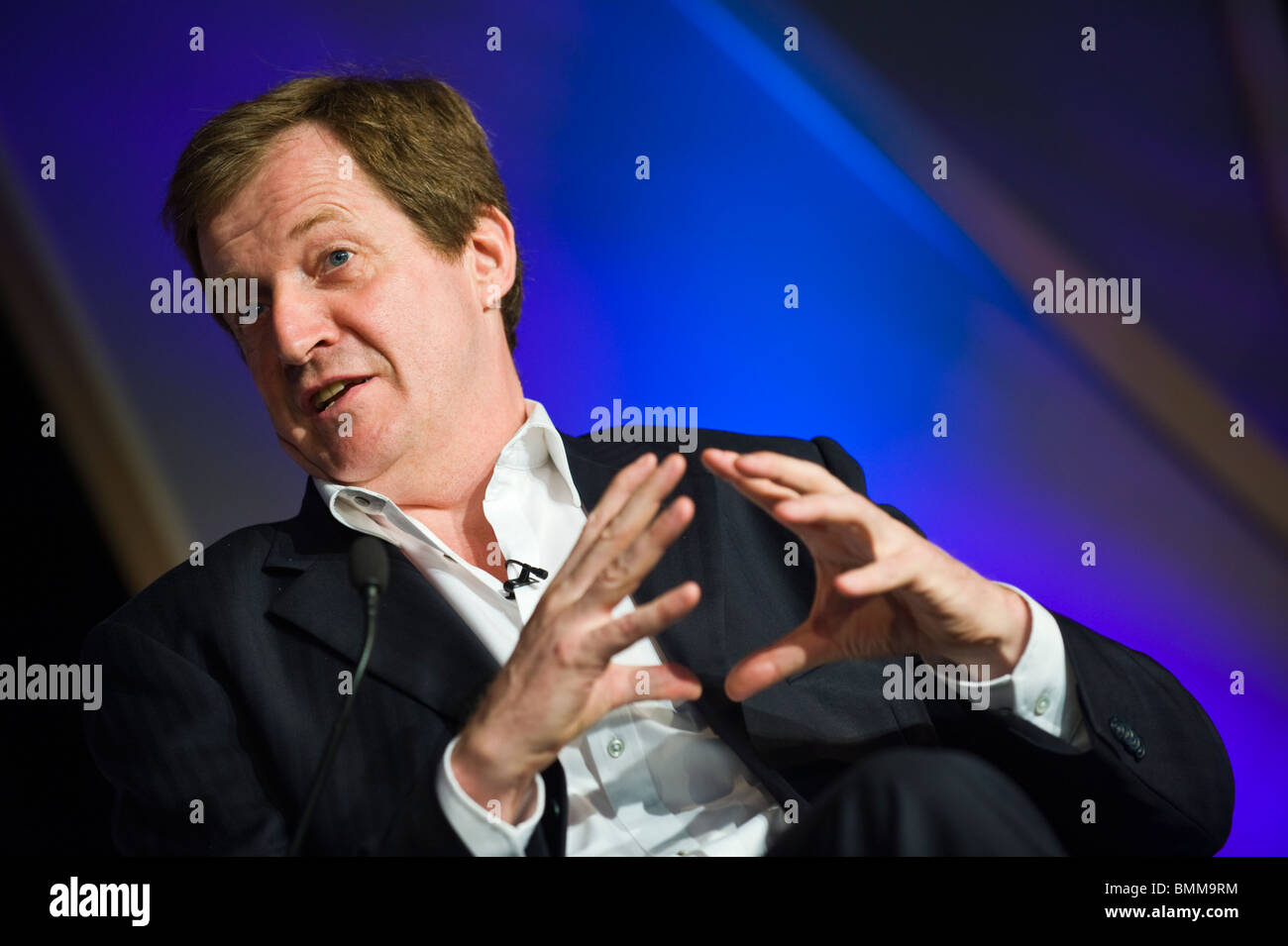 Alastair Campbell former British government spin doctor speaking on stage at Hay Festival 2010 Hay on Wye Powys Wales UK Stock Photo