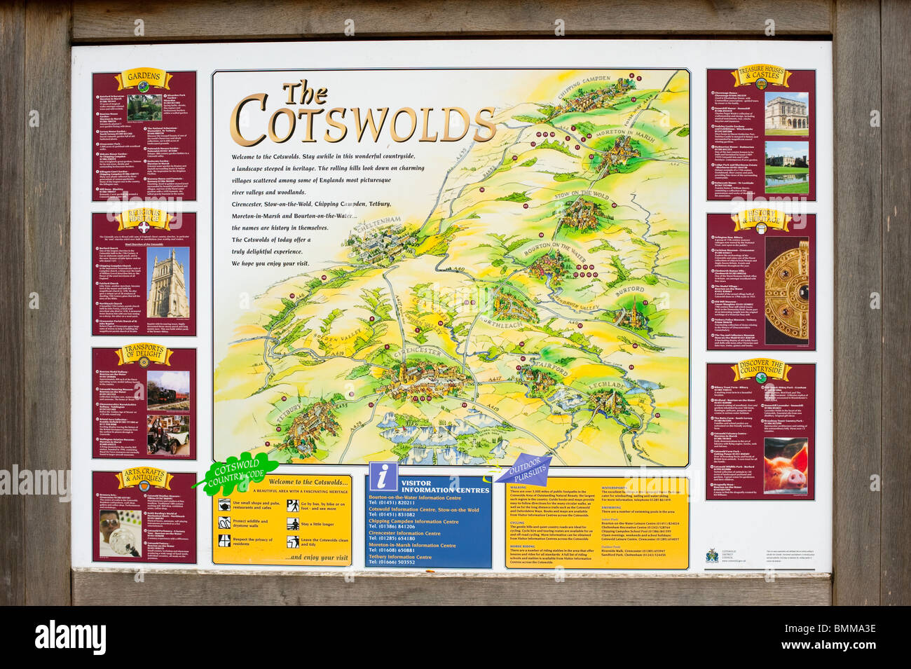 bourton on the water map Map Of The Cotswolds Bourton On The Water Gloucestershire Uk Stock bourton on the water map