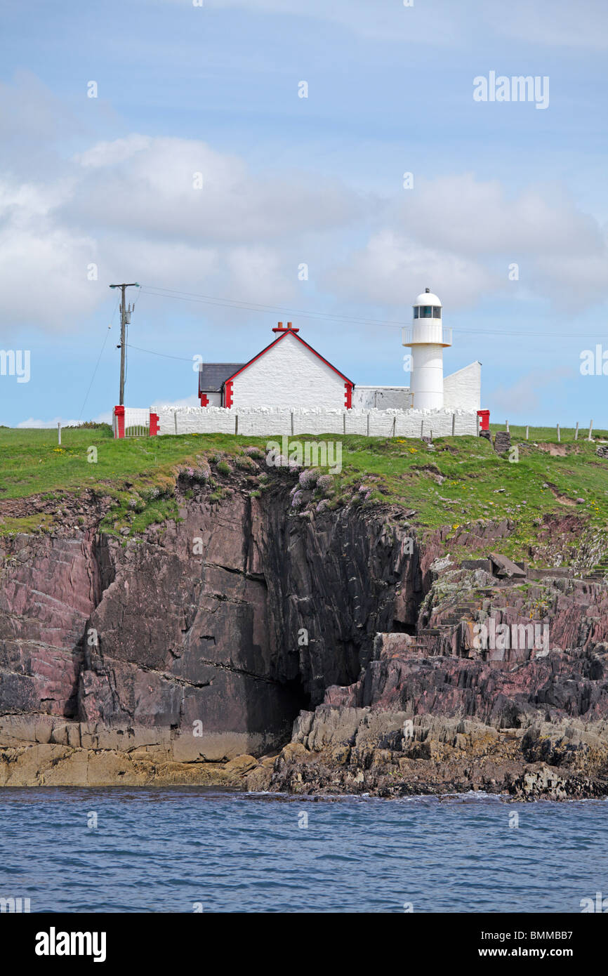 lighthouse, Dingle Bay, Dingle Peninsula, Co. Kerry, Republic of Ireland Stock Photo
