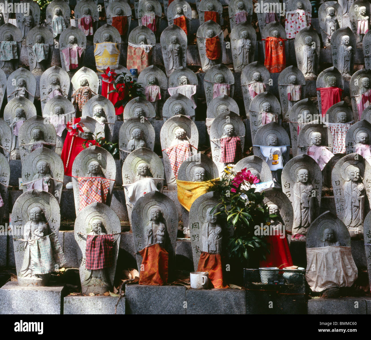 Jizo statues, Ishitenji Temple, Matsuyama City, Japan Stock Photo