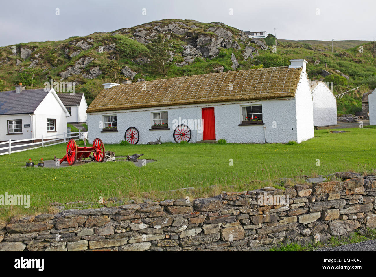 Irish cottage at the Folk Village in Glencolumbkille, Co. Donegal, Republic of Ireland Stock Photo