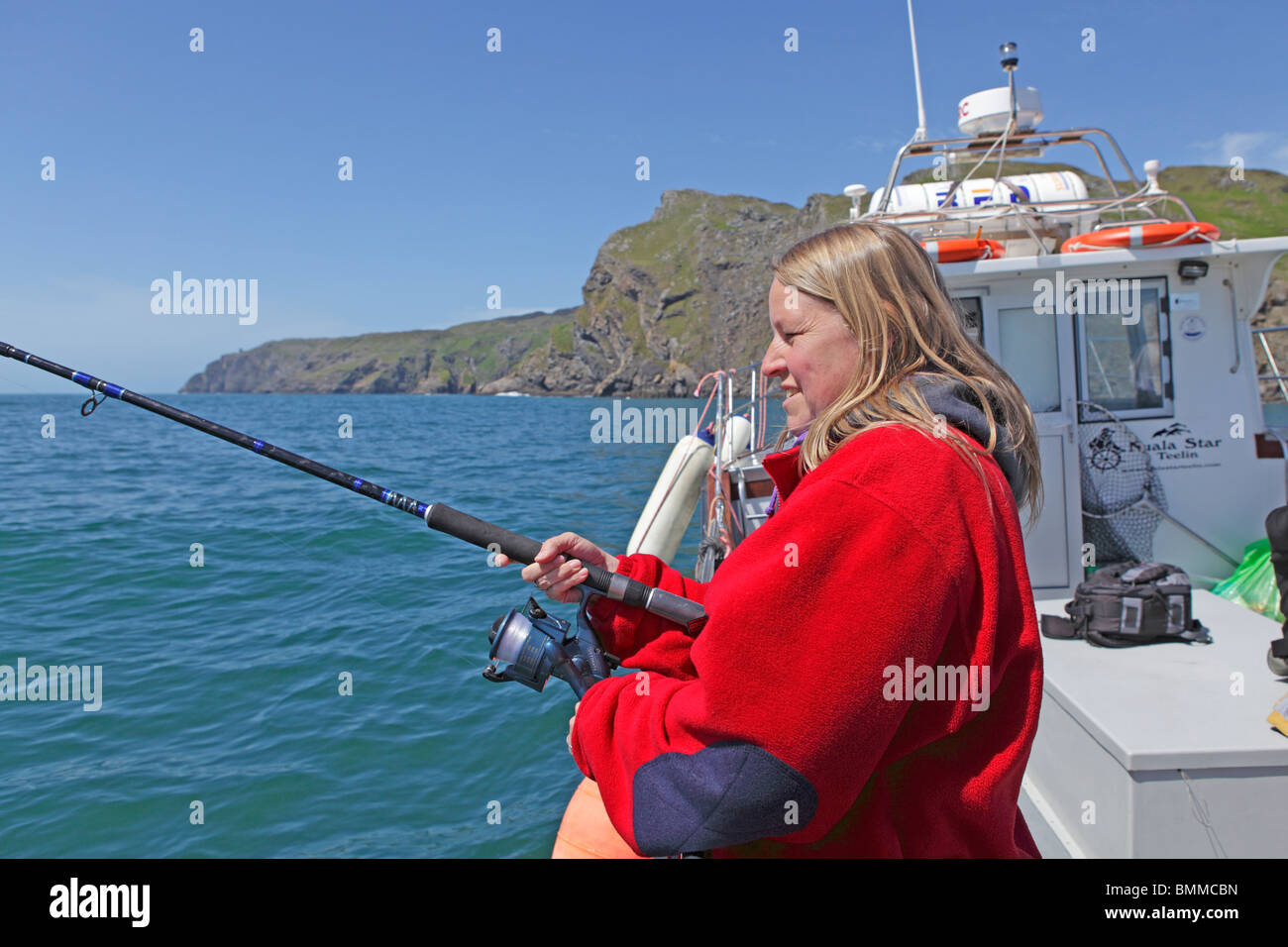 fishing trip along the Slieve Leagues, Co. Donegal, Republic of Ireland Stock Photo