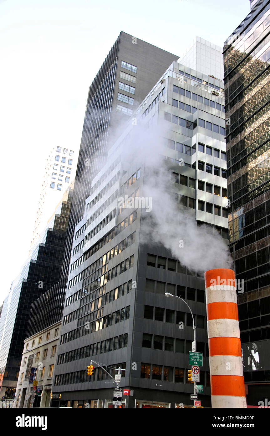 Underground steam in New York City Stock Photo