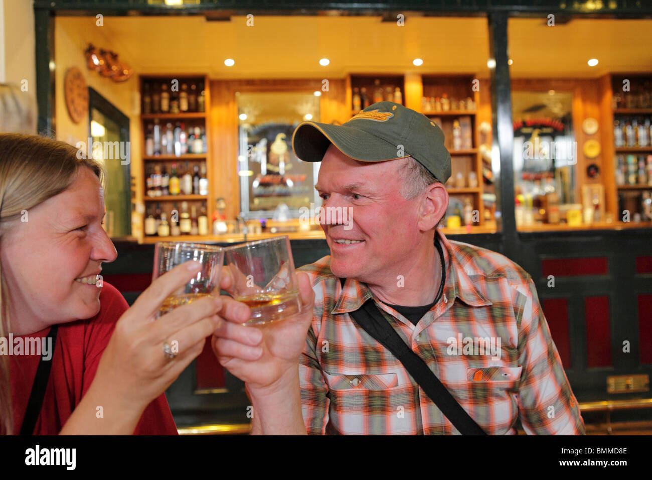 visitors at Bushmills Whiskey Distillery, Co. Antrim, Northern Ireland Stock Photo