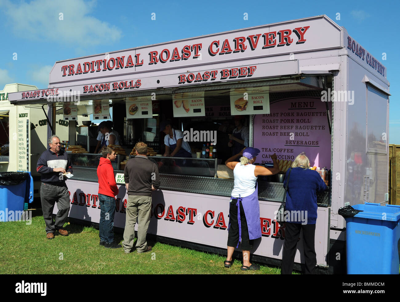 a fast food stand at the royal cornwall show, wadebridge, cornwall, uk