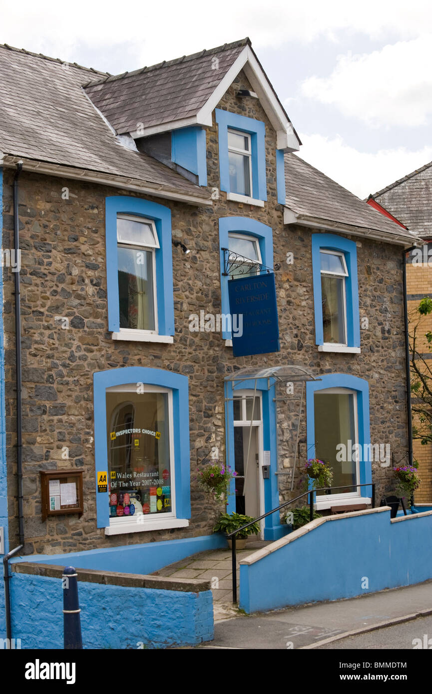 Exterior of the Carlton Riverside Restaurant in Llanwrtyd Wells Powys