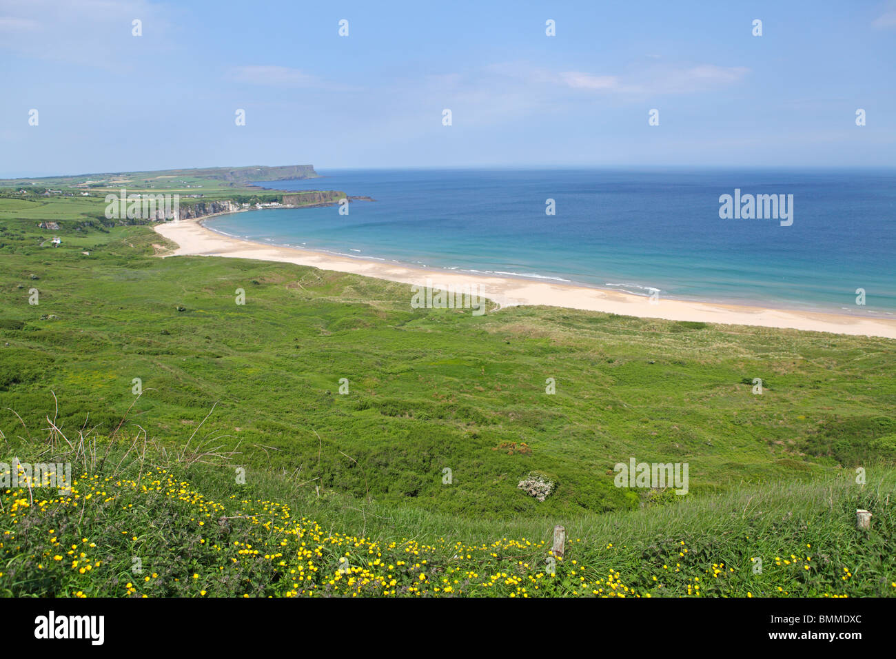 sandy beach at Whitepark Bay, County Antrim, Northern Ireland Stock Photo